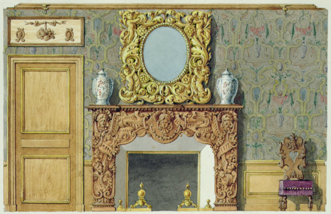 Skorsten i spisestuen på rue Fortune, hus købt af Balzac i 1847 af M. Santi