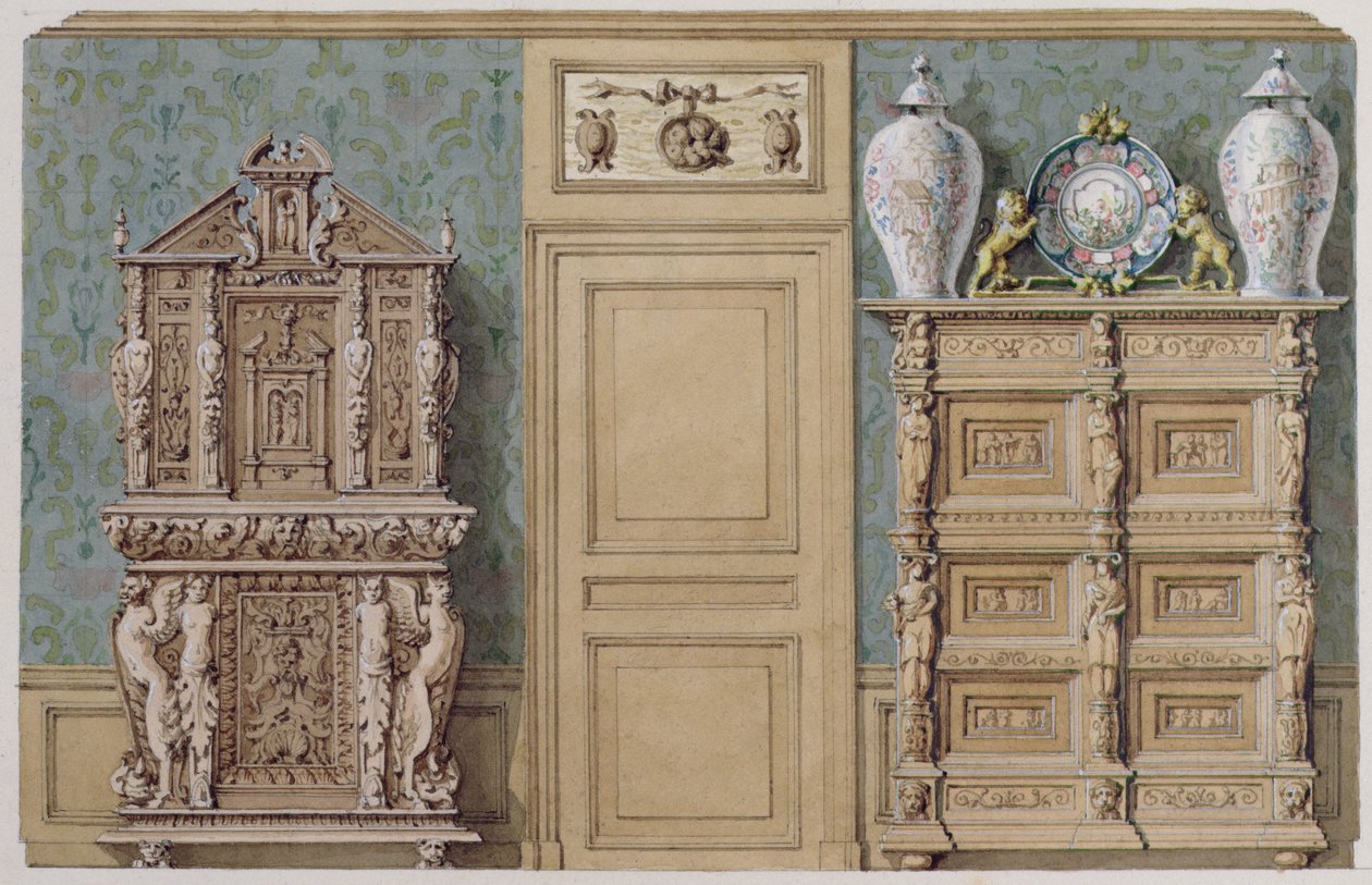 Møbler i spisestuen på rue Fortune, hus købt af Balzac i 1847 af M. Santi