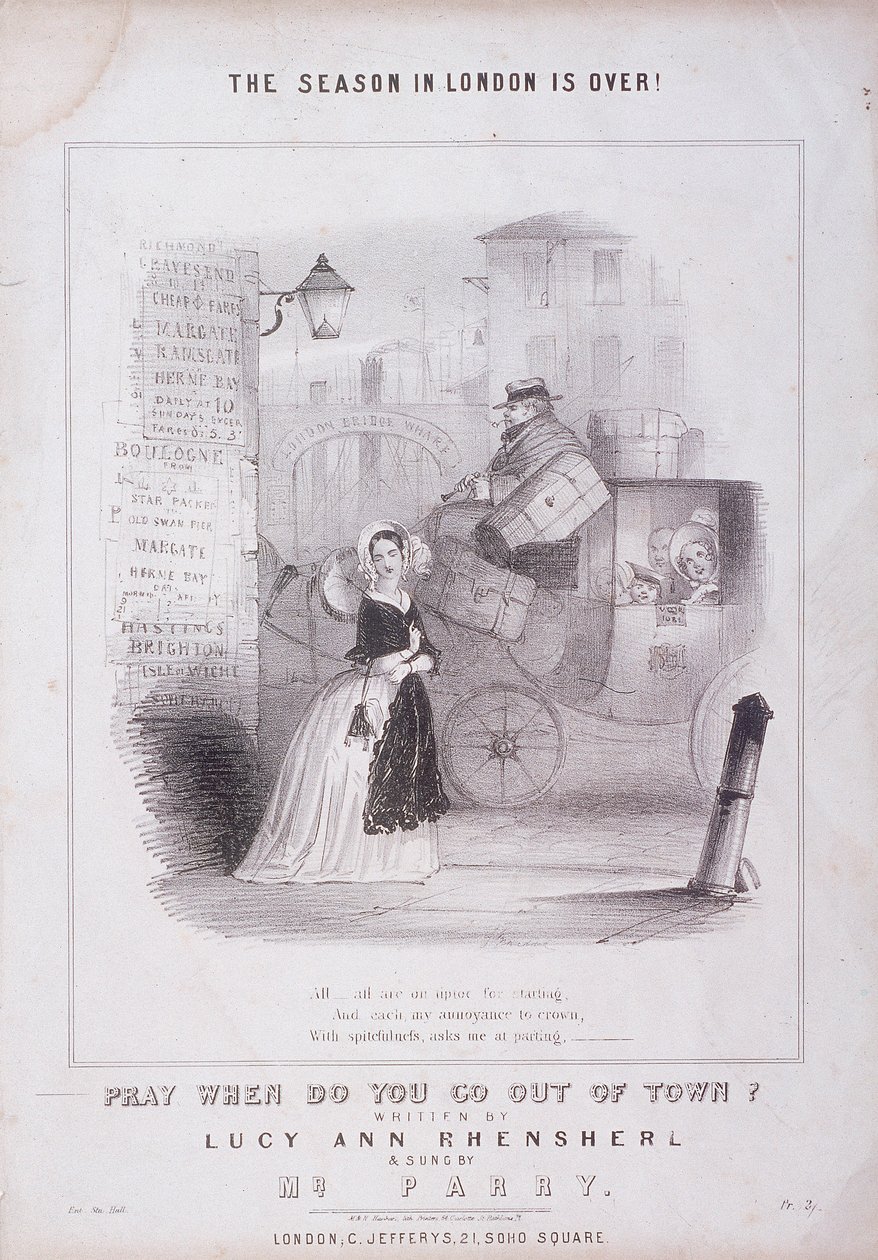 London Bridge Wharf, London, c1840 af M and N Hanhart