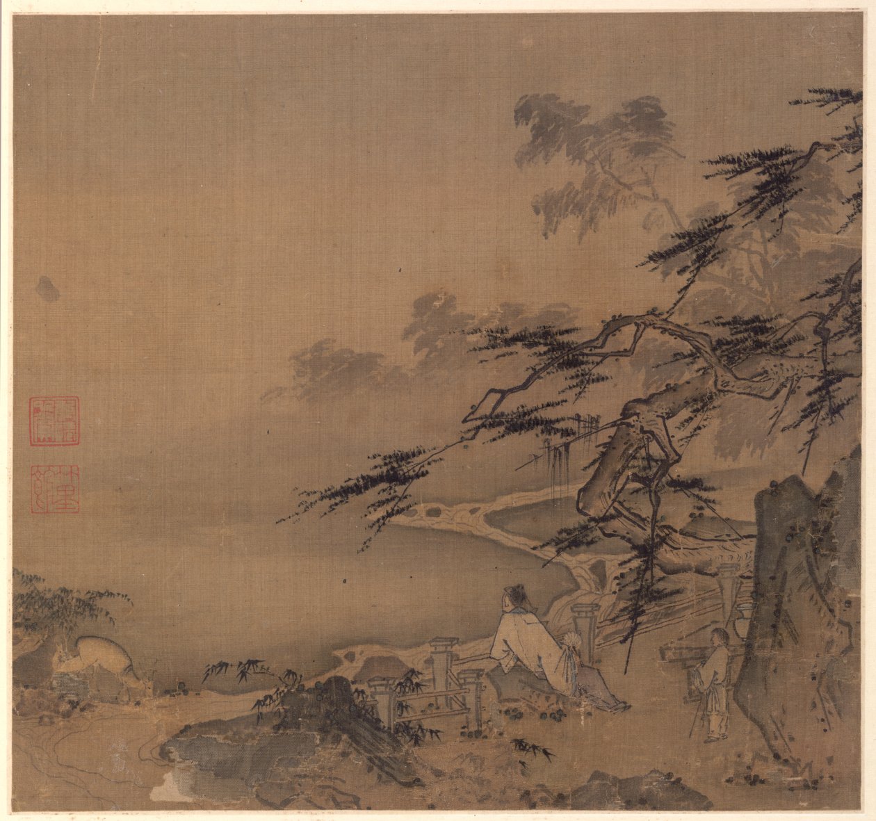 Watching the Deer by a Pine Shaded Stream, 1127-1279. af Ma Yüan
