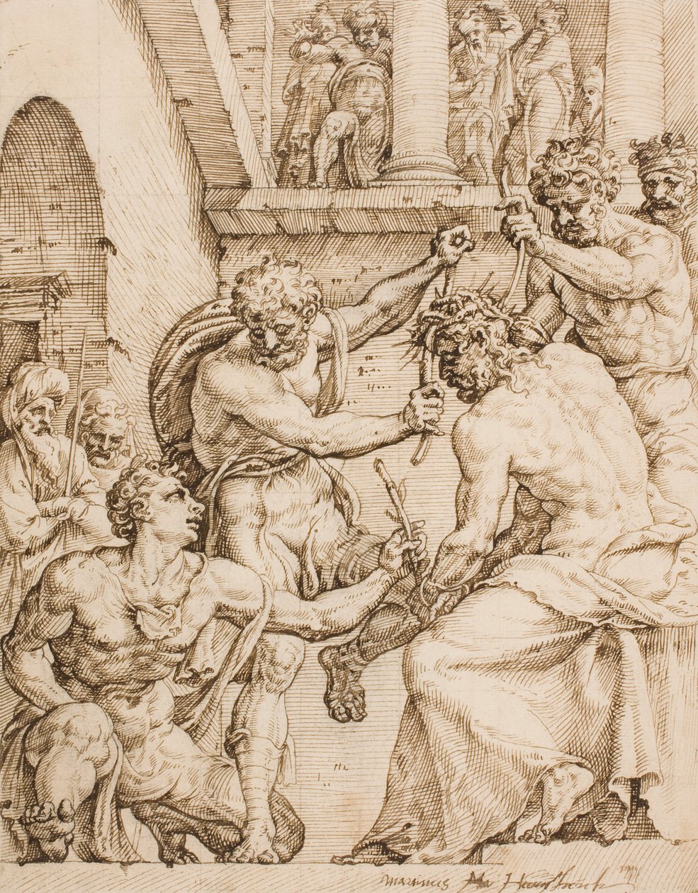 Kristus, der kroner med torner af Maarten van Heemskerck