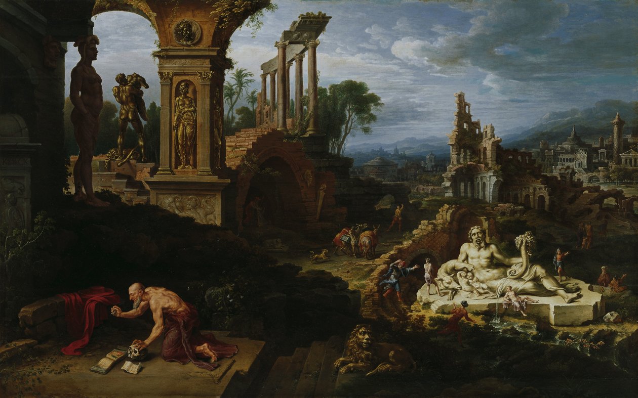 Landskab med St. Jerome af Maarten van Heemskerck