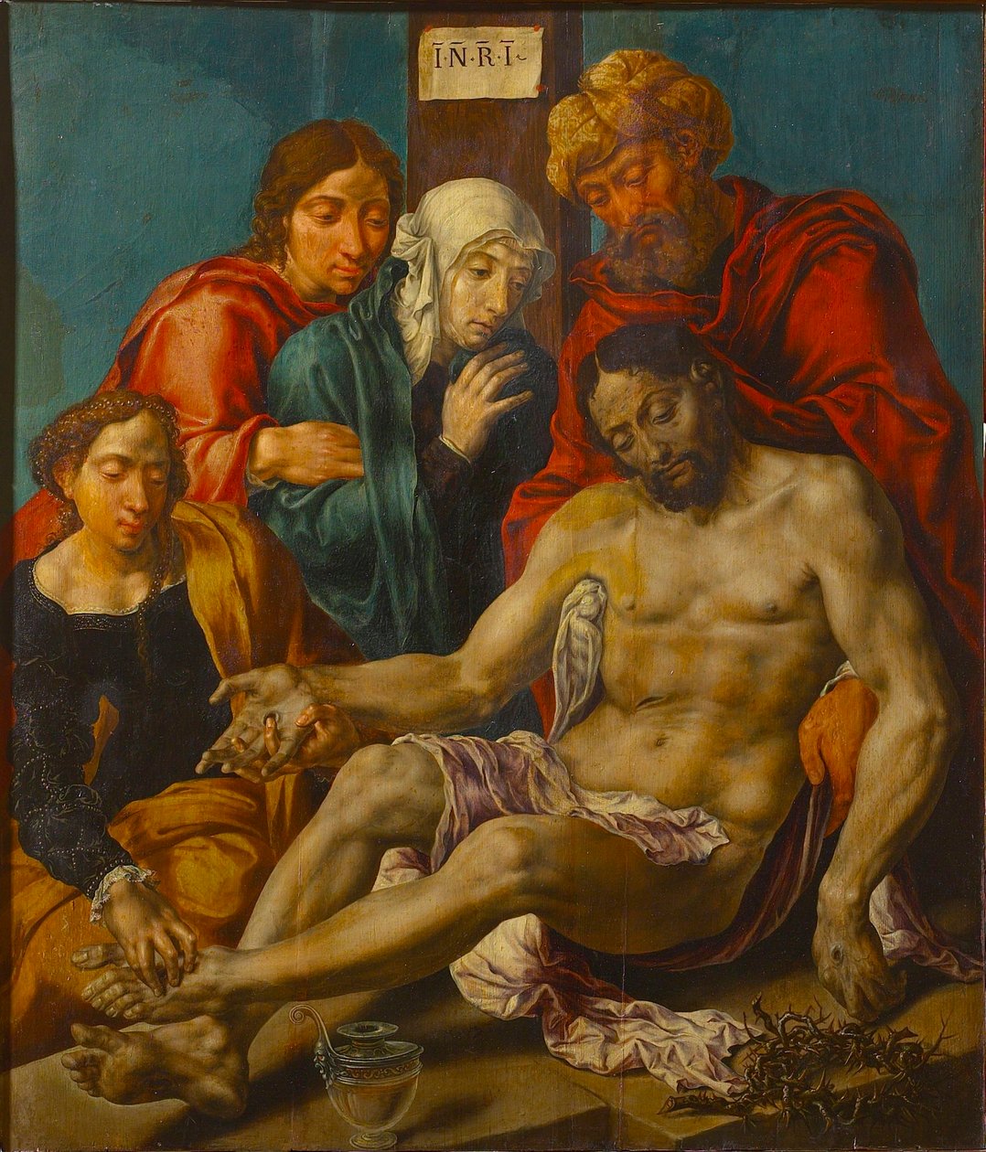 Deponeringen. af Maarten Jacobsz Heemskerck van