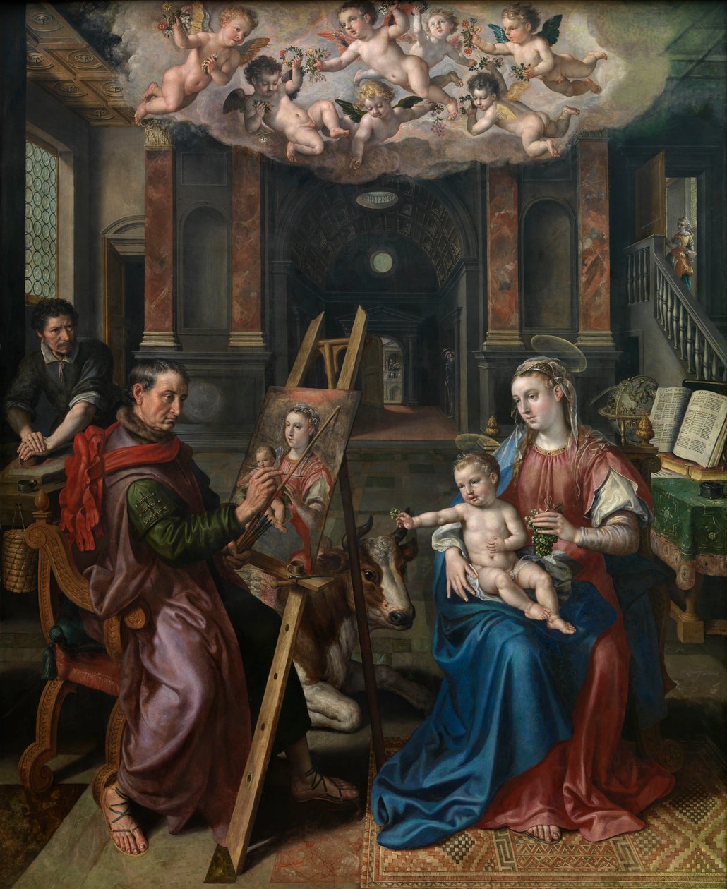 St. Luke maler jomfruen af Maarten de Vos