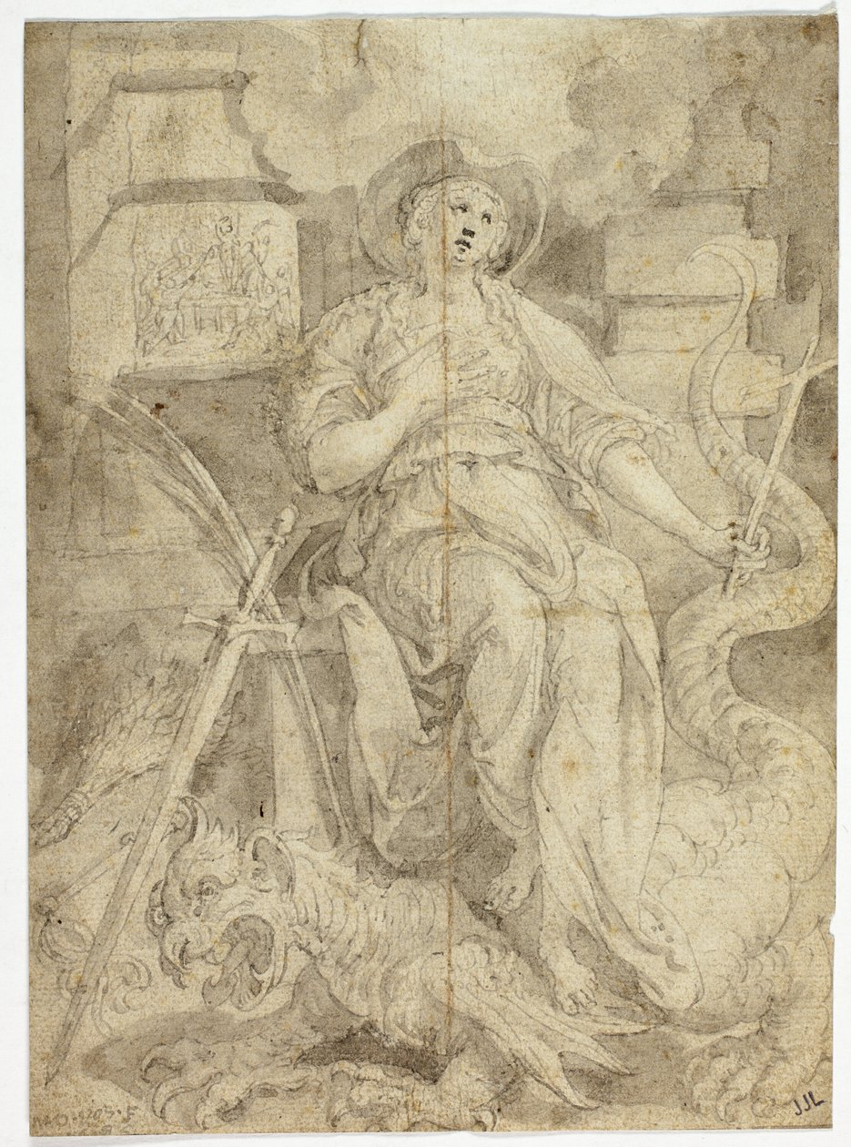 Studie for Sankt Margaretha af Maarten de Vos