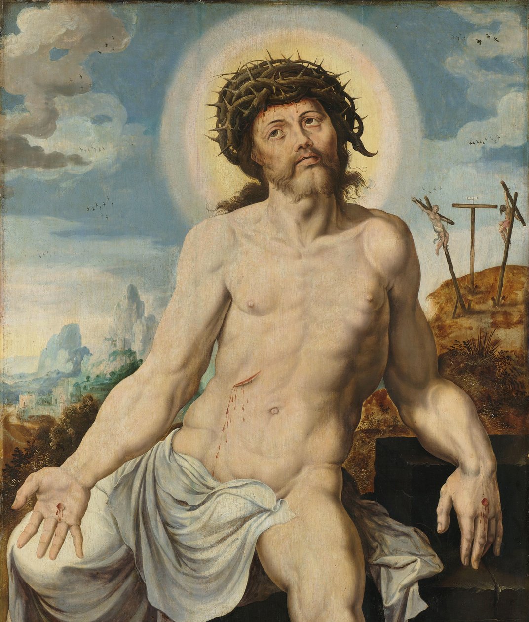 Kristus som sorgens mand af Maarten van Heemskerck (workshop of)
