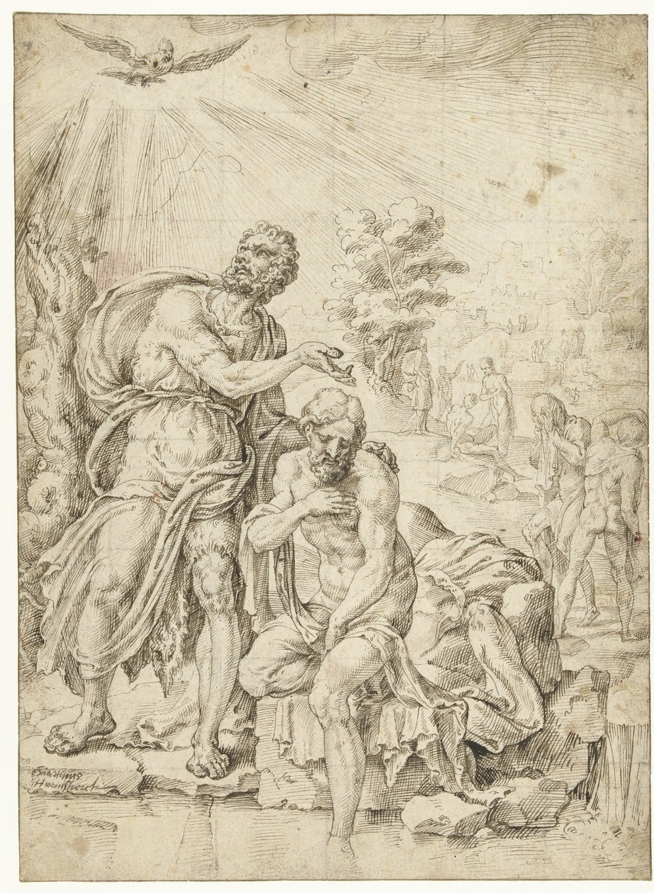 Kristi dåb af Maarten van Heemskerck