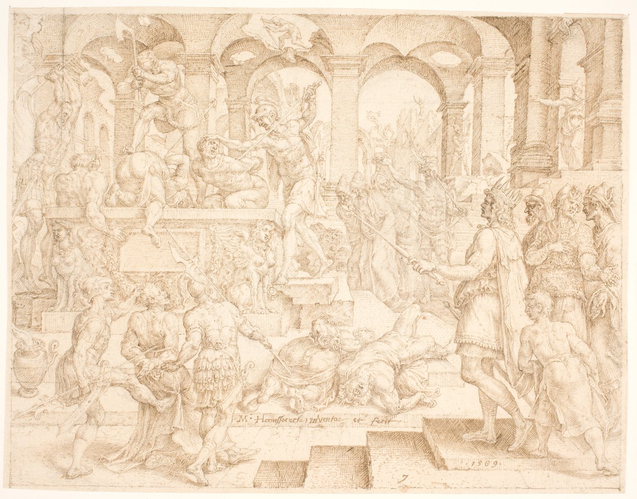 Josias befaler, at alle højenes præster skal dræbes af Maarten van Heemskerck