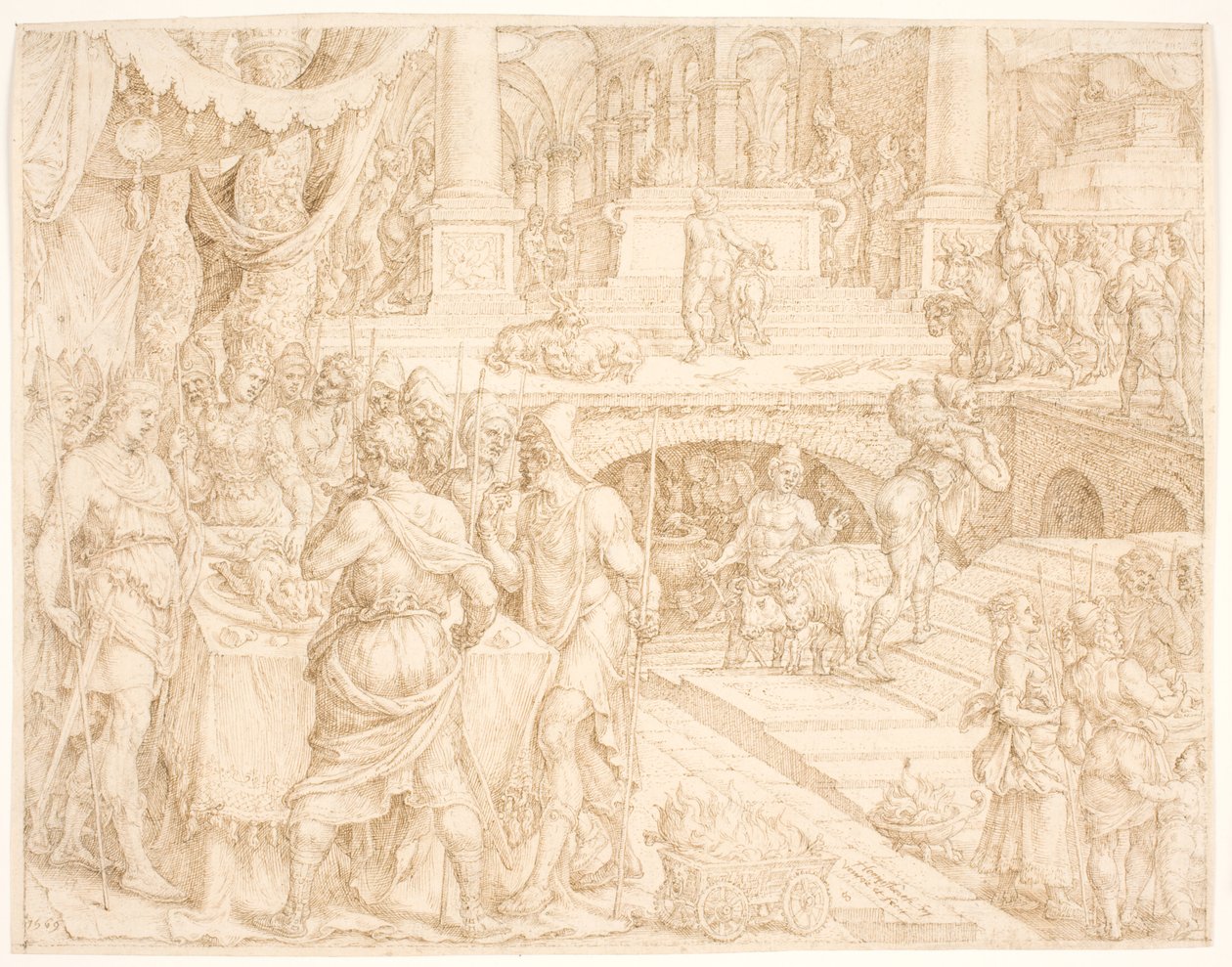Josias befaler, at folket skal holde påske som foreskrevet i pagtsbogen af Maarten van Heemskerck