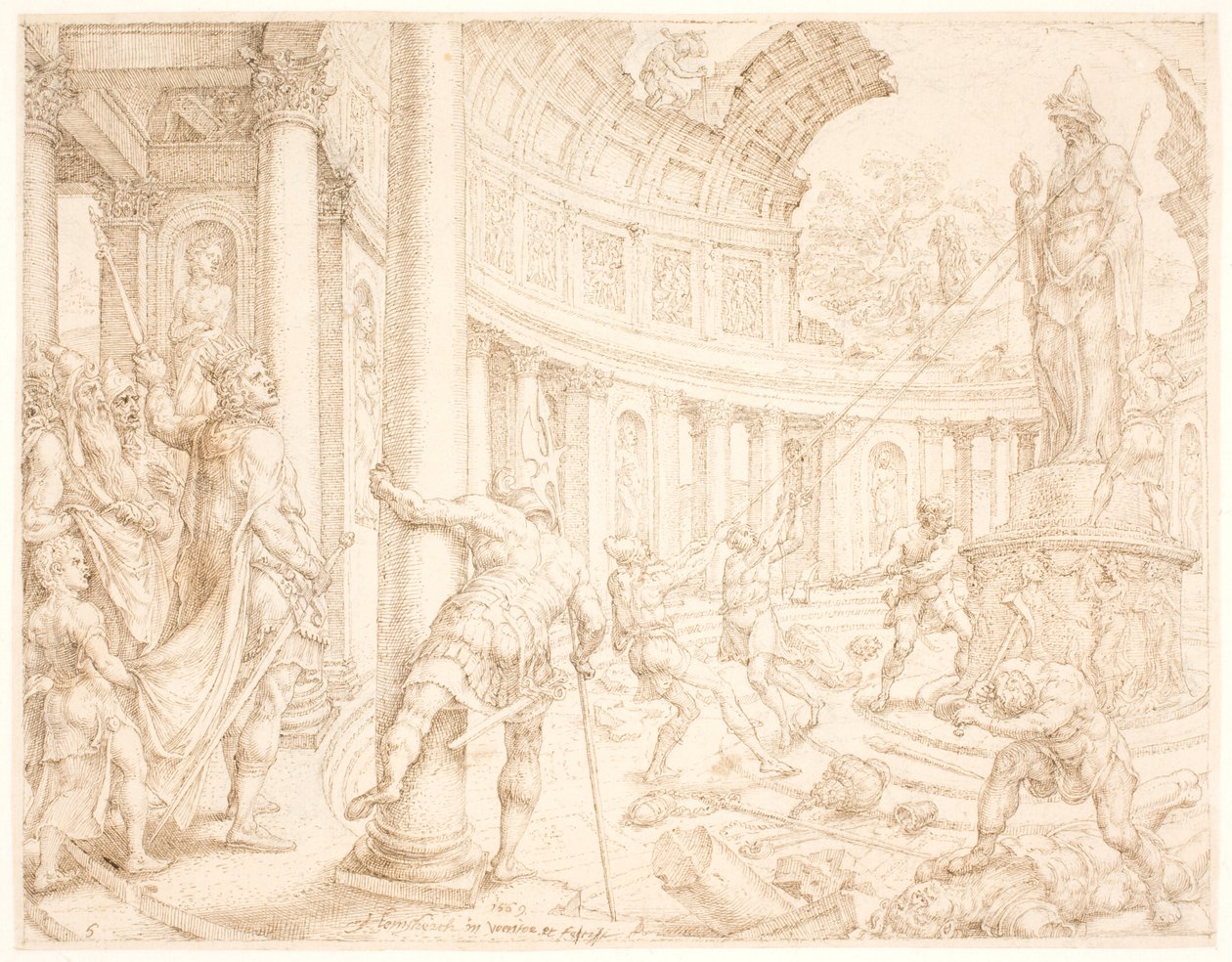 Josias befaler, at stenstøtterne af Astarte, Kemosj og Milkom skal nedbrydes og omhugges af Maarten van Heemskerck