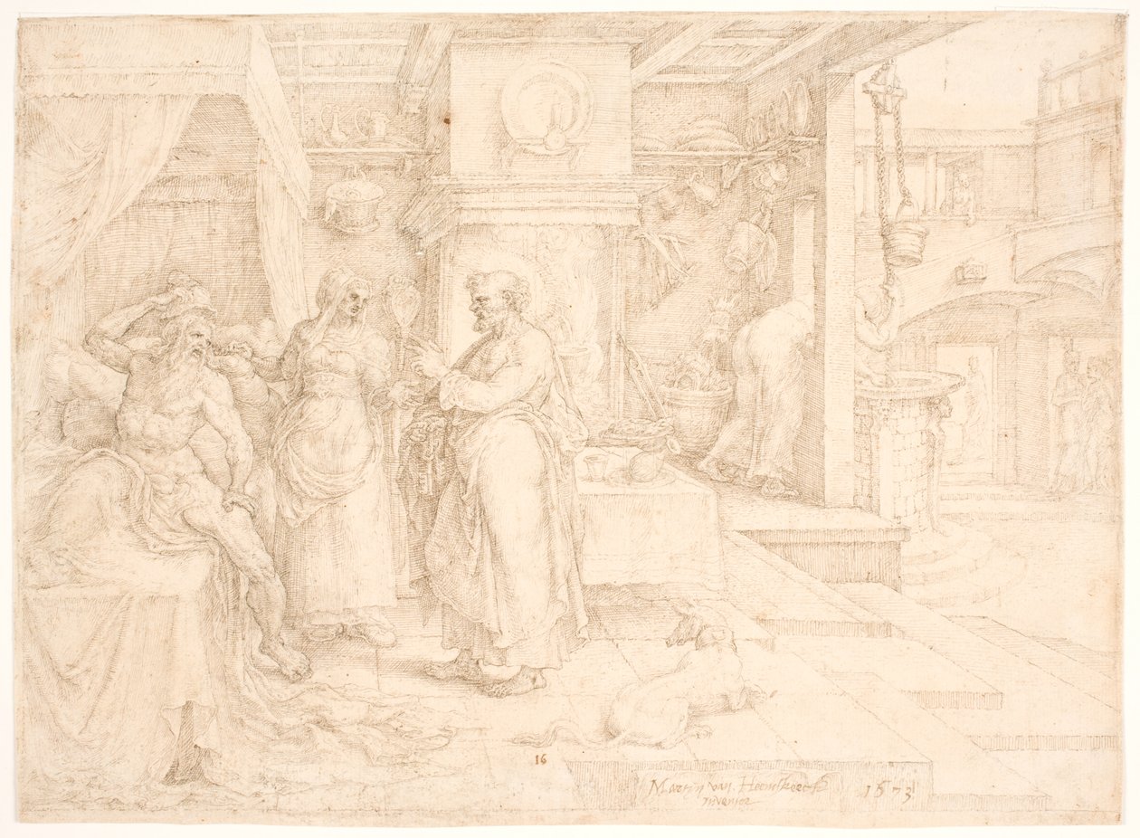 Peter helbreder den lamme Æneas af Maarten van Heemskerck