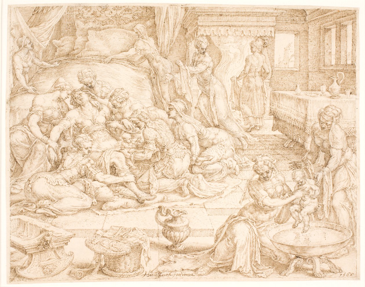 Tamar føder Farezog Jarah af Maarten van Heemskerck