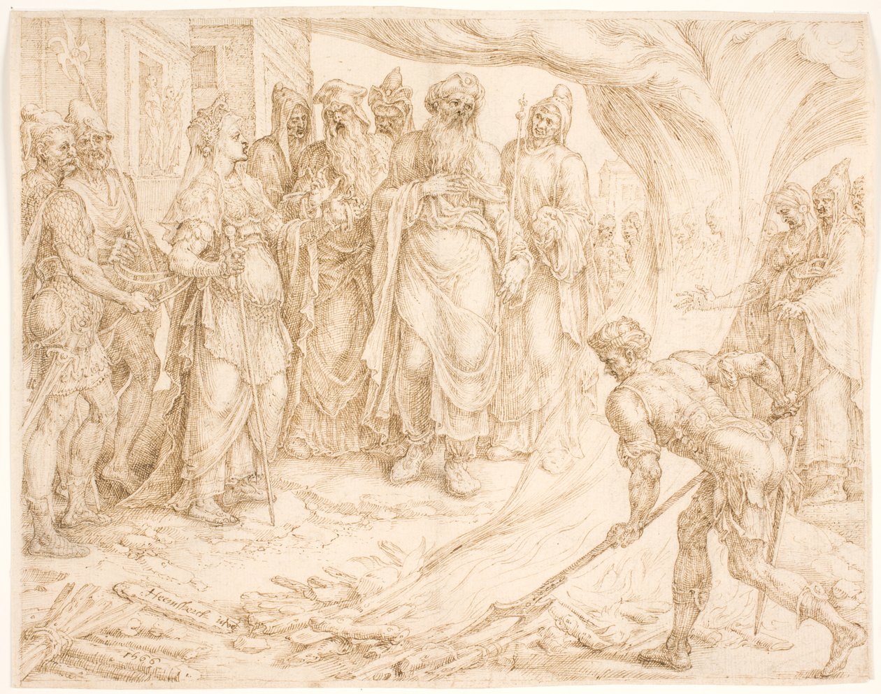 Tamar giver sig til kende af Maarten van Heemskerck