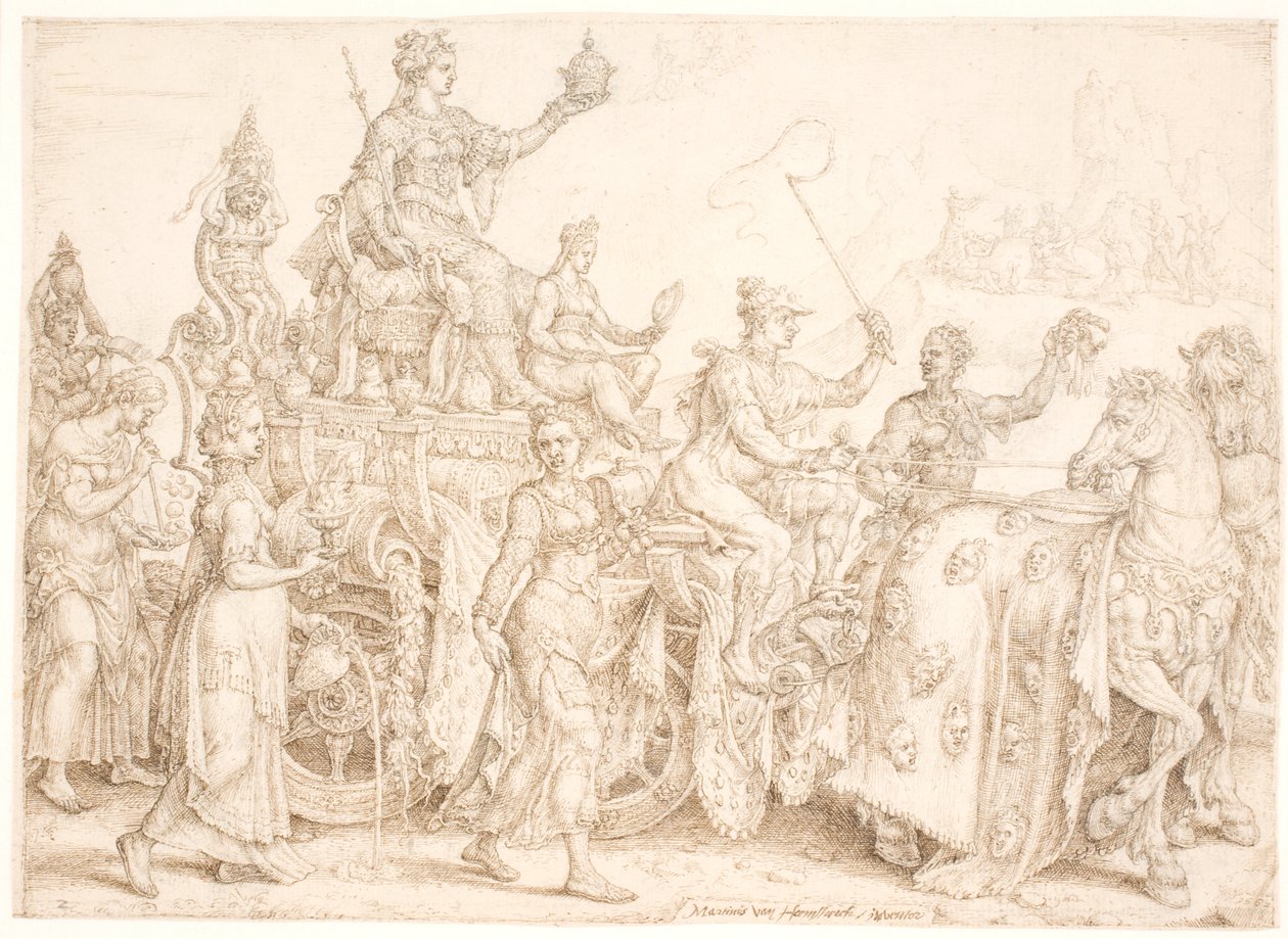 Triumfvogn Overflod (rig) af Maarten van Heemskerck