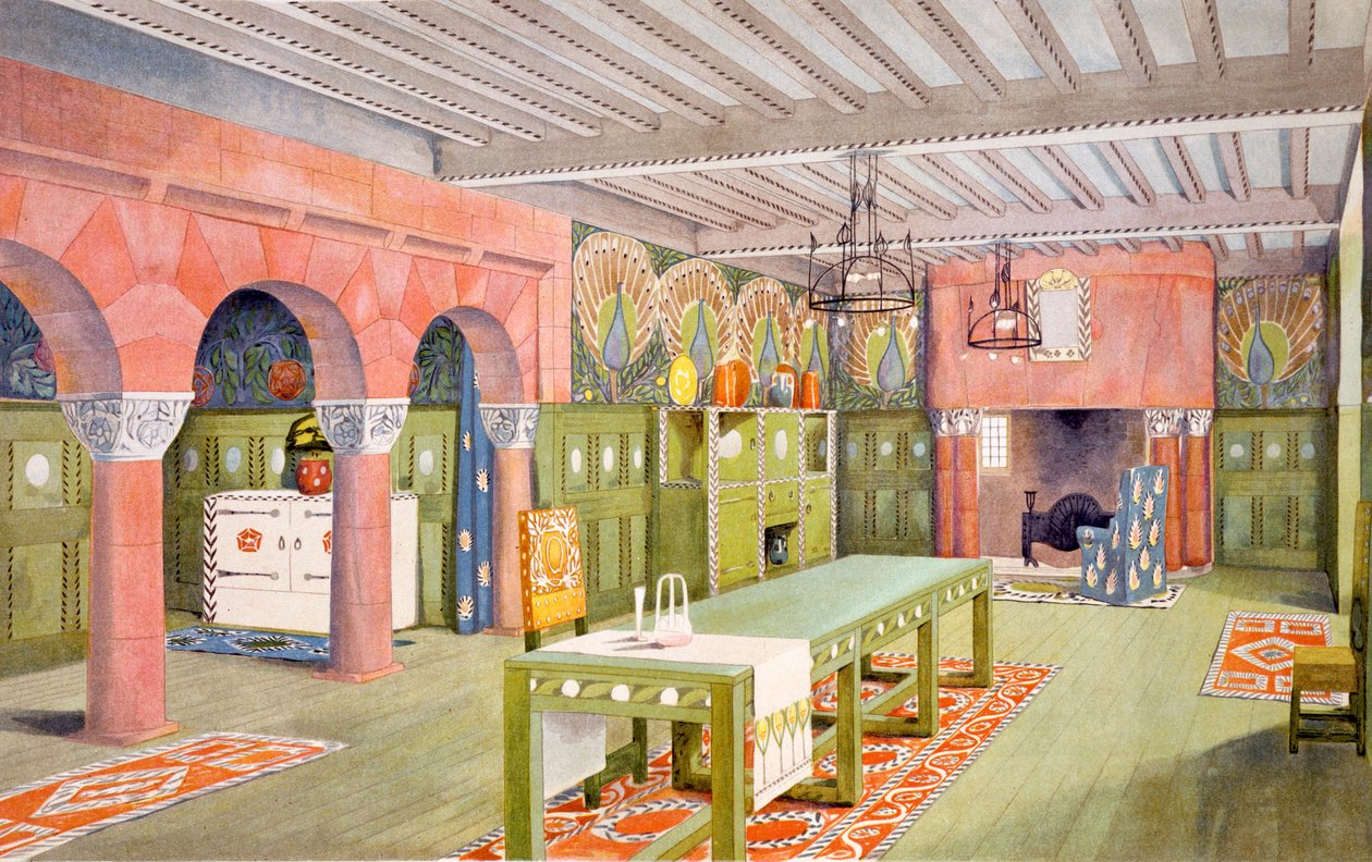Spisestue, tryk udført af Emil Hochdanz, ca. 1901 af Mackay Hugh Baillie Scott
