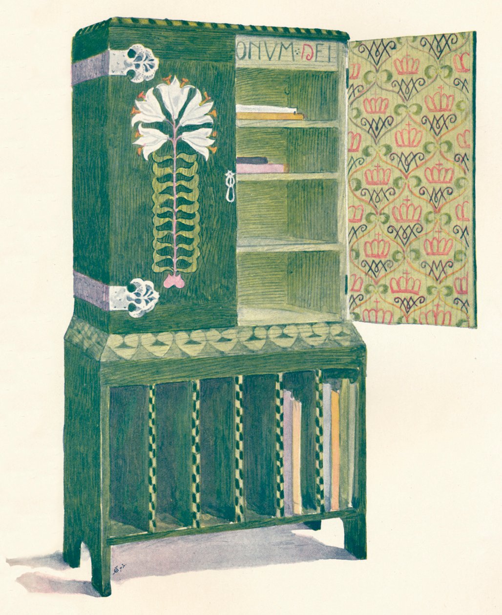 Musikskab. Fra en skitse af M. H. Baillie Scott, 1800-tallet af Mackay Hugh Baillie Scott