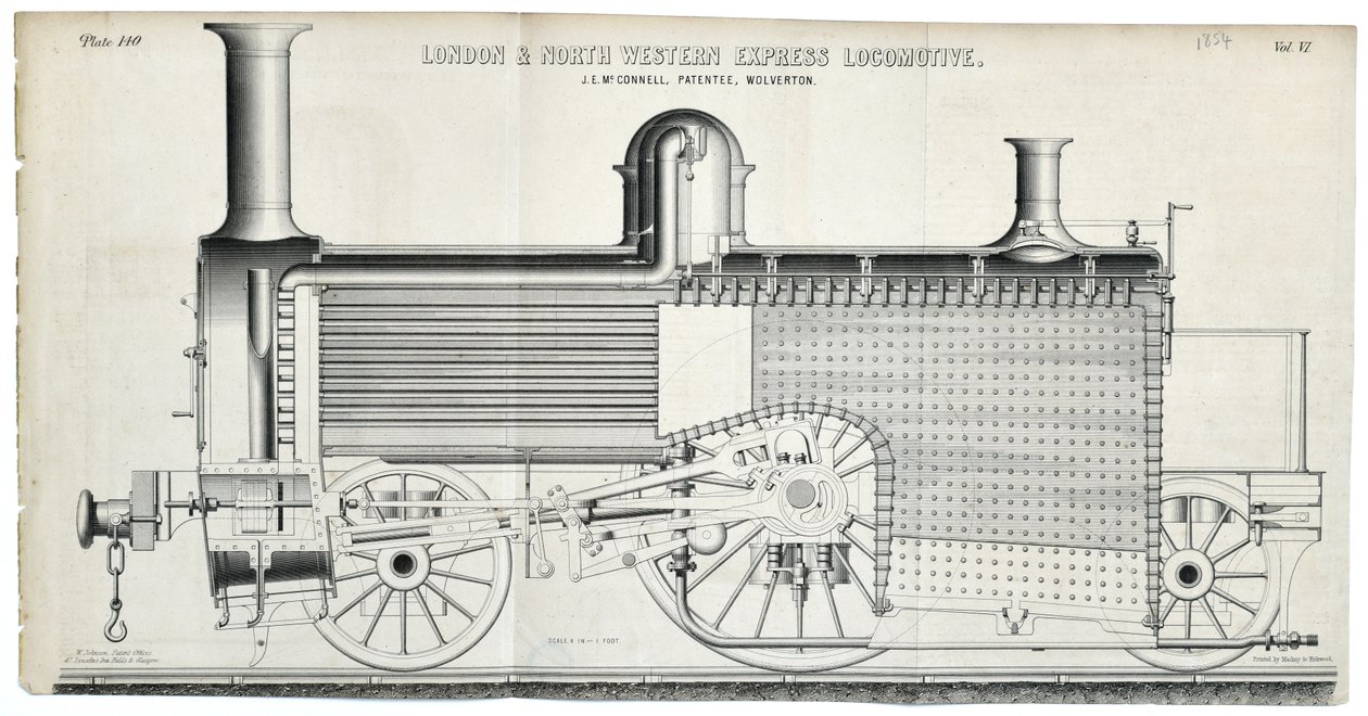 London og North Western Express Lokomotivplade 138 af Mackay & Kirkwood