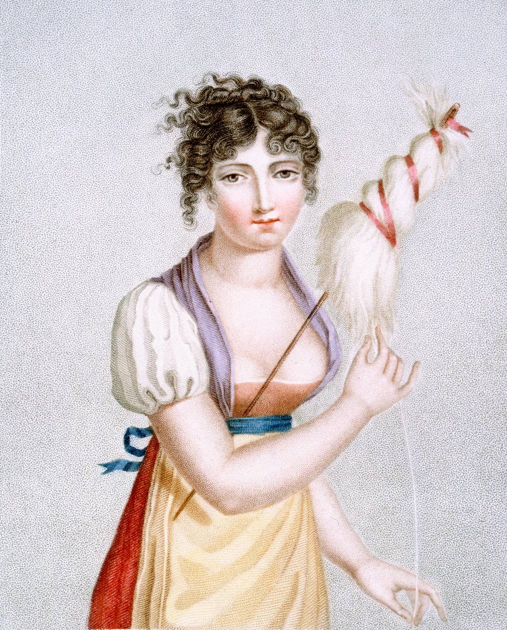 Spinneren, graveret af Augrand, ca. 1816 af Madame G. Busset Dubruste