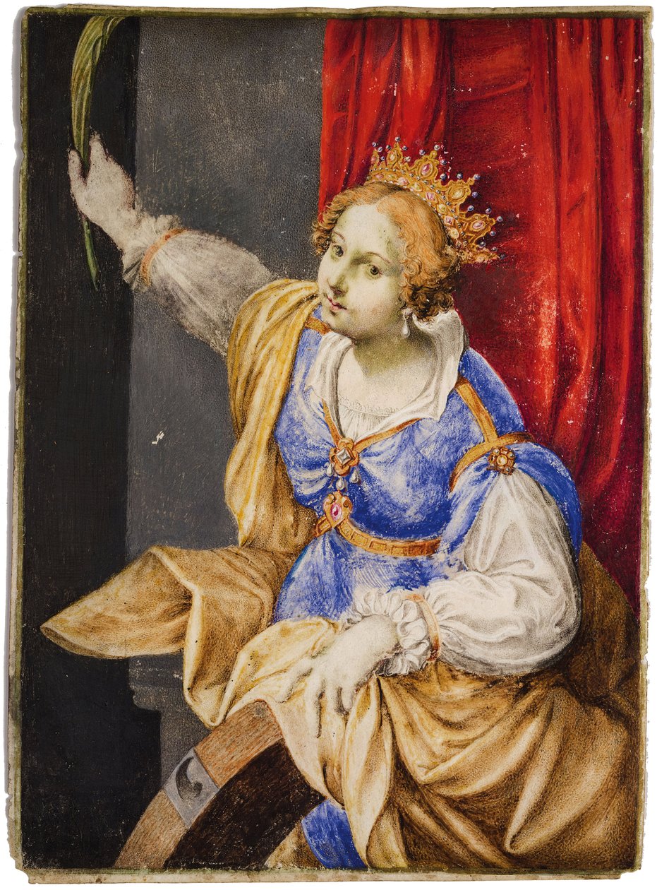 Artemisia Gentileschi som den hellige Katarina af Alexandria, midten af det 17. af Maddalena Corvina