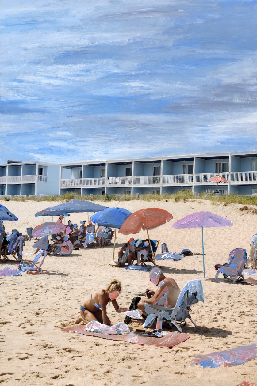 Montauk, 2021 (akrylmaling på arkivbestandigt pigmentprint) af Madeleine Gross