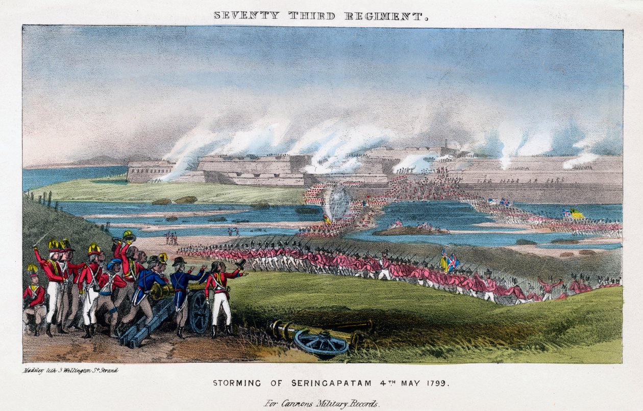 Treoghalvfjerds regiment, stormning af Seringapatam, Indien, 4. maj 1799. af Madeley