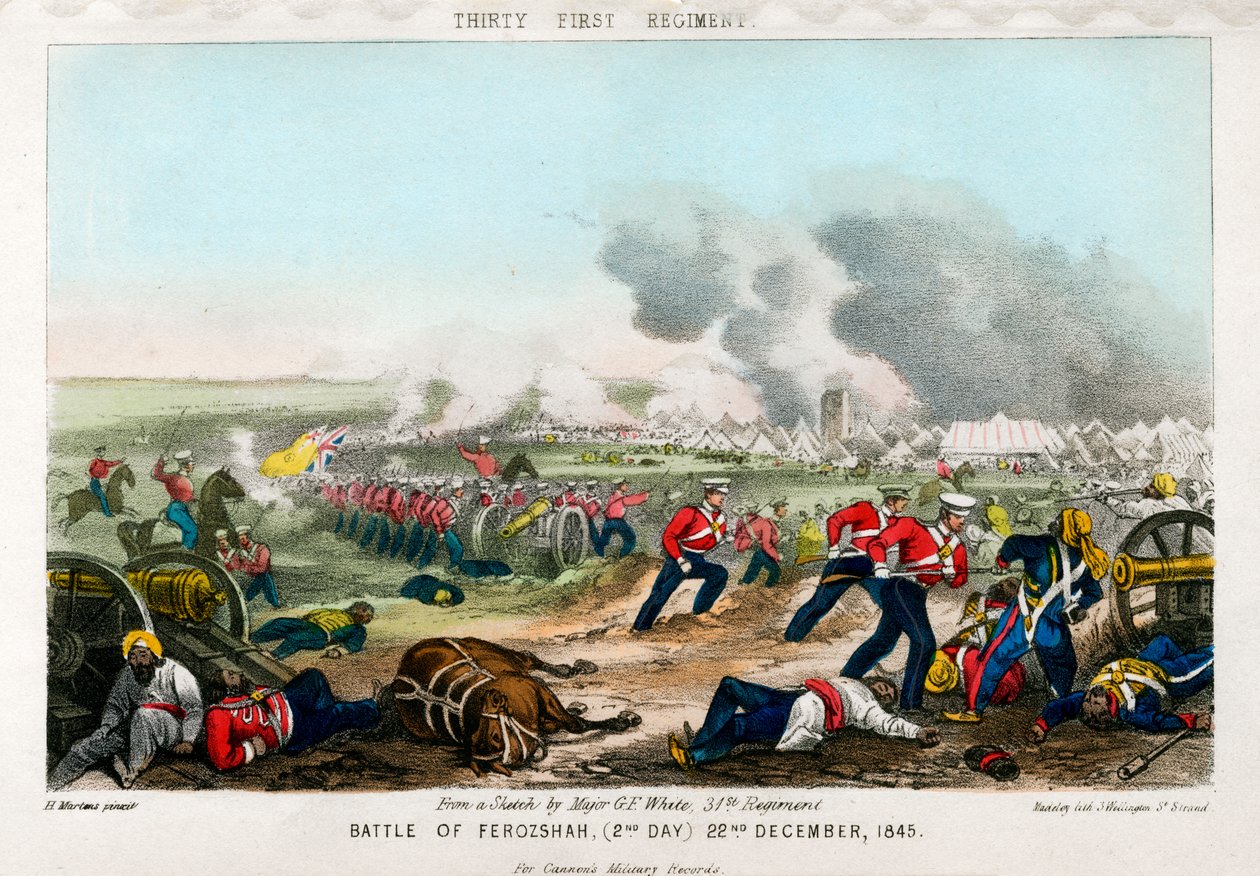 Trediveførste regiment, Slaget ved Ferozeshah, 2. dag, 22. december 1845 af Madeley