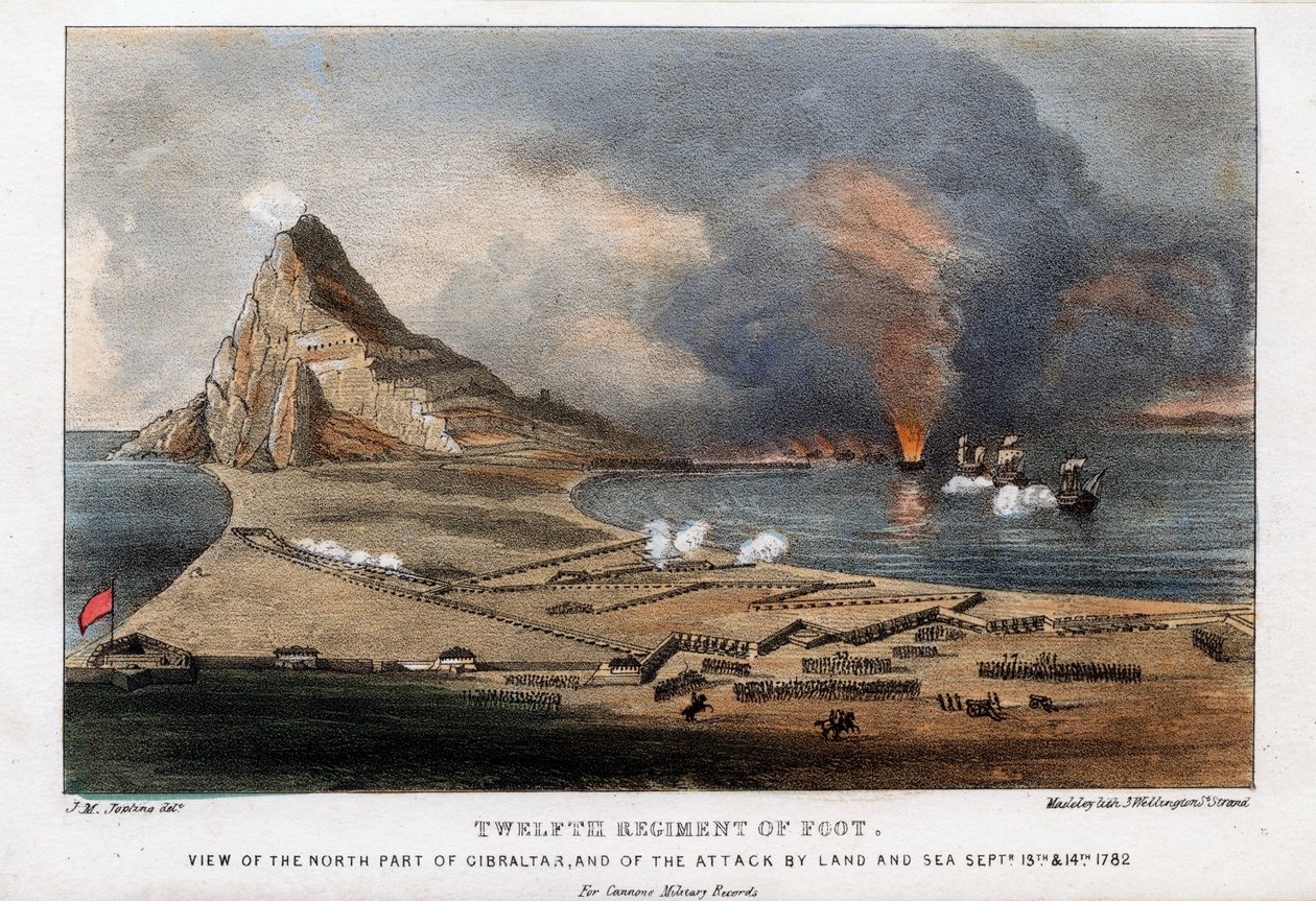 Twelfth Regiment of Foot, den nordlige del af Gibraltar, 13. og 14. september 1782 af Madeley