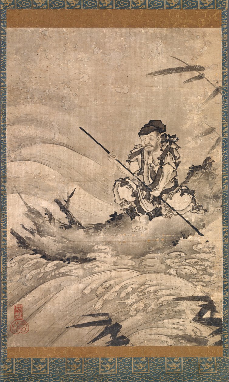 Den kinesiske opdagelsesrejsende Zhang Qian på en flåde, midten af det 16. århundrede. af Maejima Soyu