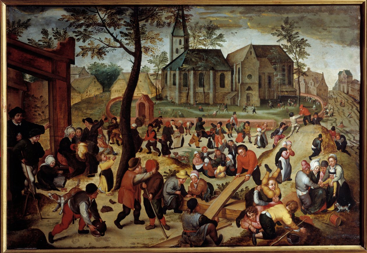 Børnespil, maleri af Martin Van Cleve (1527-1581) af Maerten van Cleve
