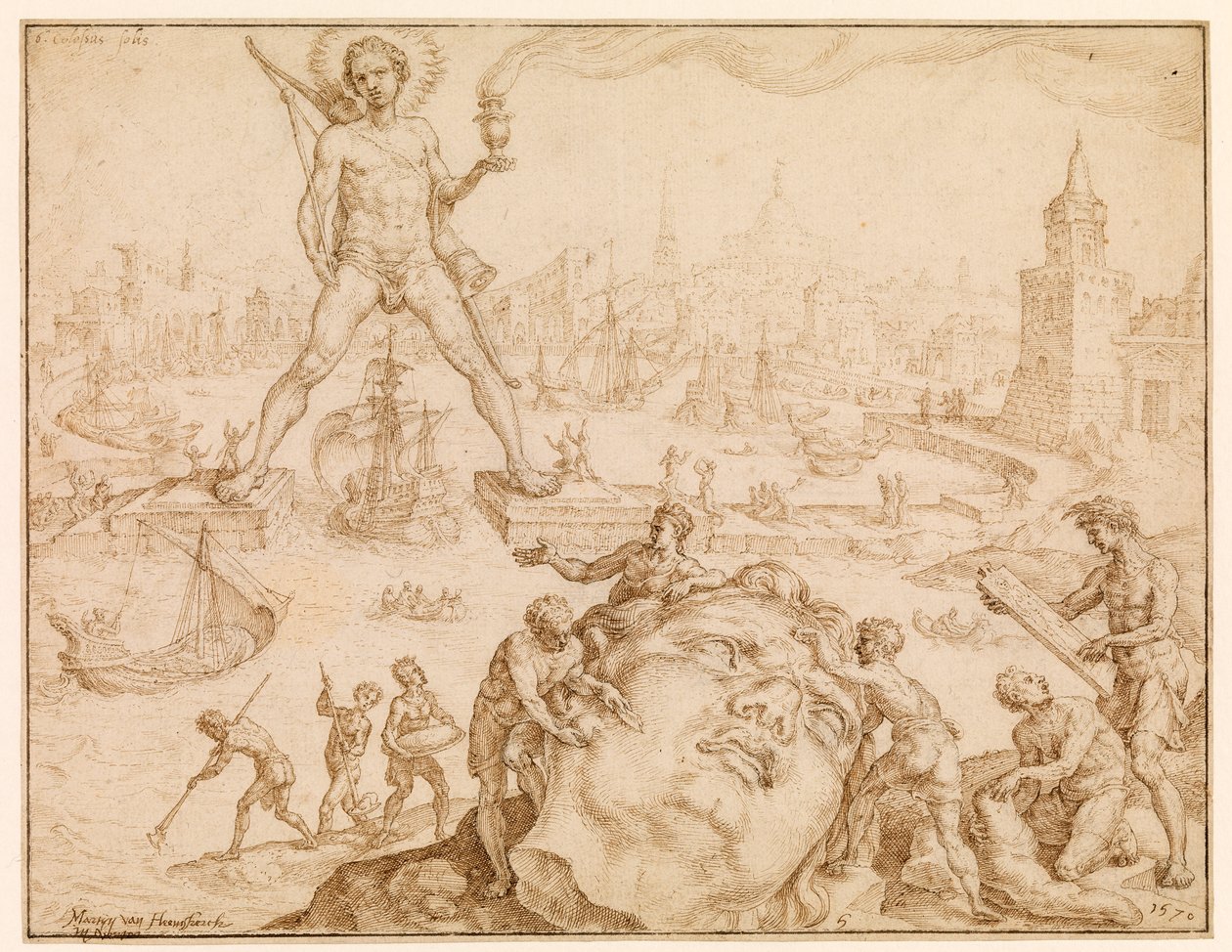 Kolossen af Rhodos, 1570 af Maerten van Heemskerck