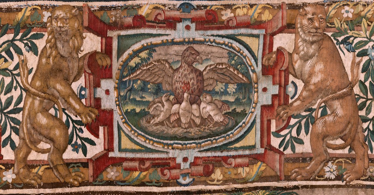 Stiftsmuseum (Diocesan Museum). flamsk gobelin. Bruxelles. François Geubels værksted. Serien historien om Gideon. Israelitterne giver deres del af byttet til Gideon. Silke og uld. Legat af Bisho af Maerten van Heemskerck