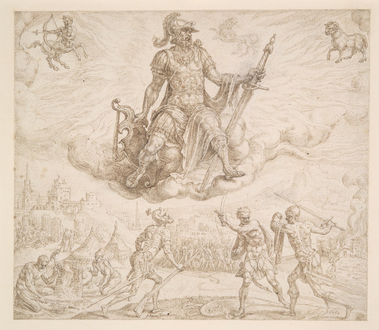 Mars, det koleriske temperament af Maerten van Heemskerck