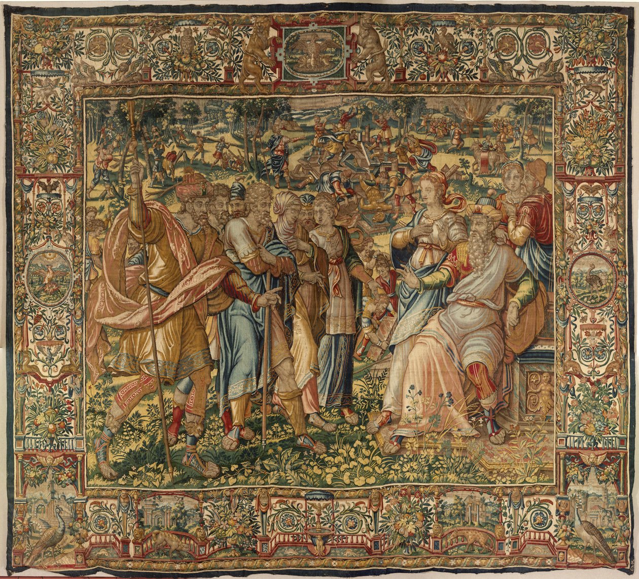 Historien om Gideon, slutningen af det 16. århundrede (silke og uld) af Maerten van Heemskerck