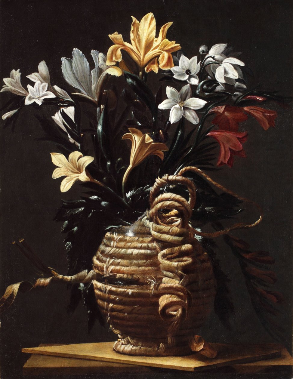Kolbe med blomster, ca. 1615-1620. af Maestro della fiasca di Forlì