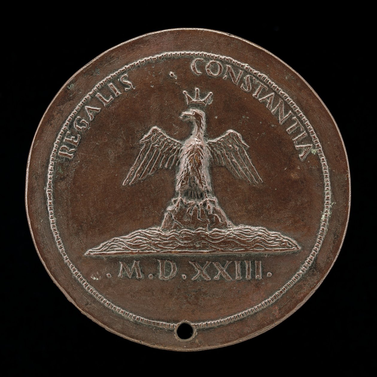 Kronørn på en høj midt i vandet [omvendt], 1523. af Maffeo Olivieri