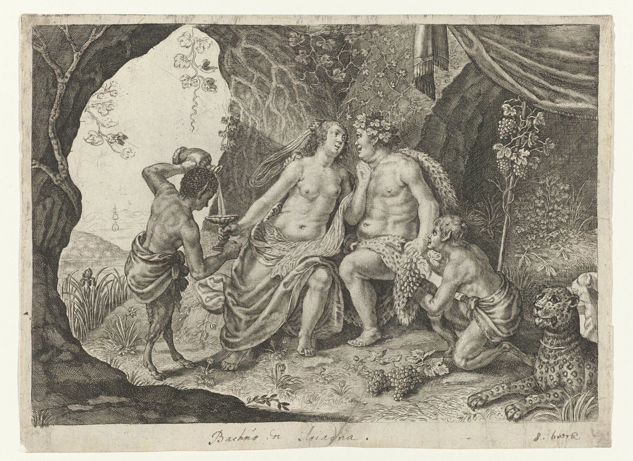 Ægteskab mellem Bacchus og Ariadne Metamorphoses of Ovid (serietitel) af Magdalena van de Passe (possibly)