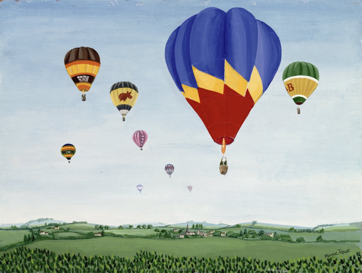 Ballonflyvning over Cotswolds af Maggie Rowe