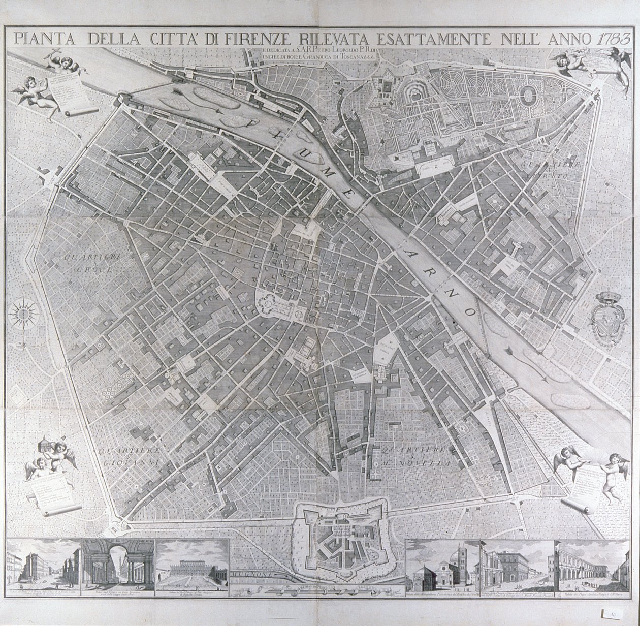 Kort over Firenze, 1783 af Magnelli