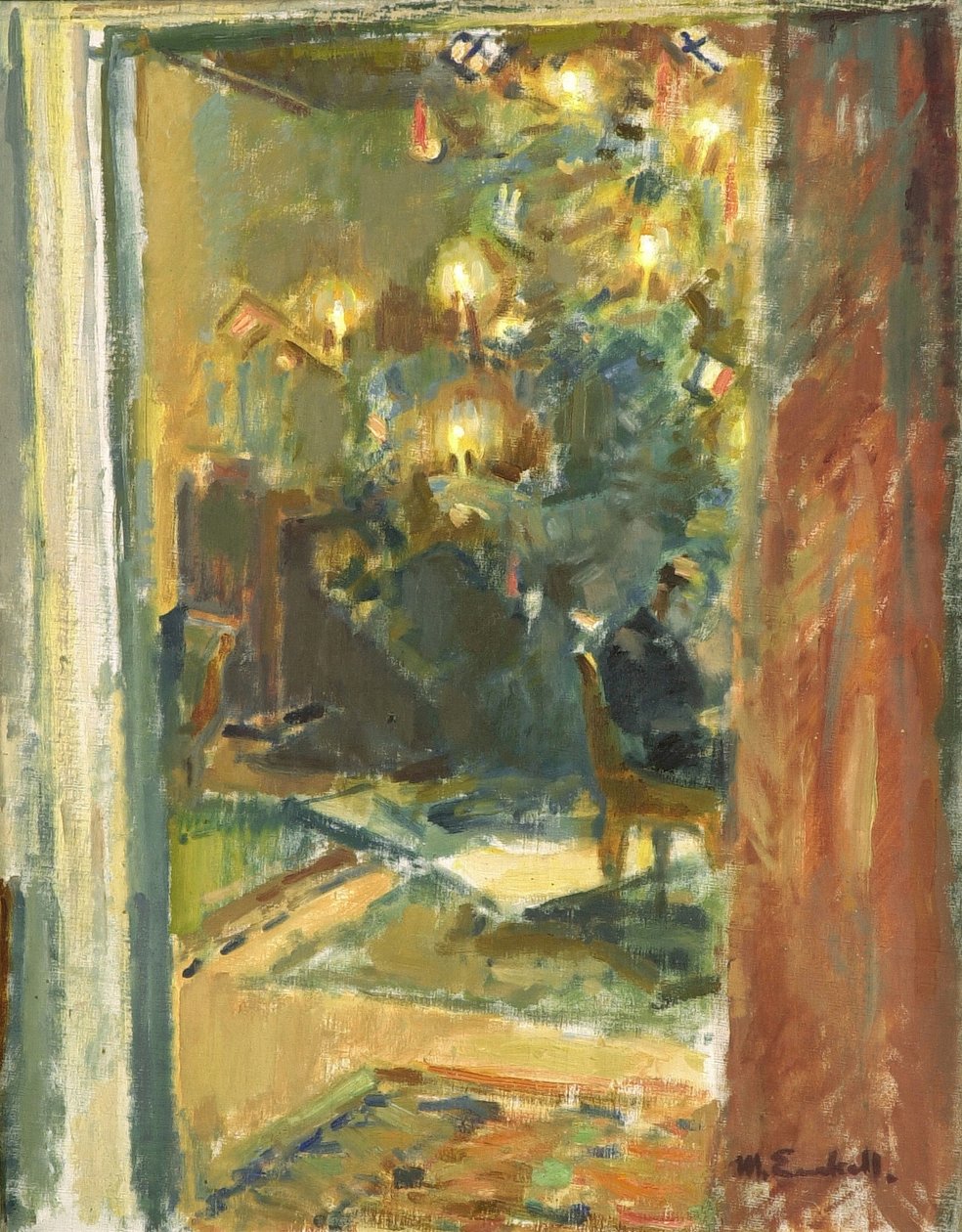 Juletræ i salonen på Kilo Manor, begyndelsen af 1920