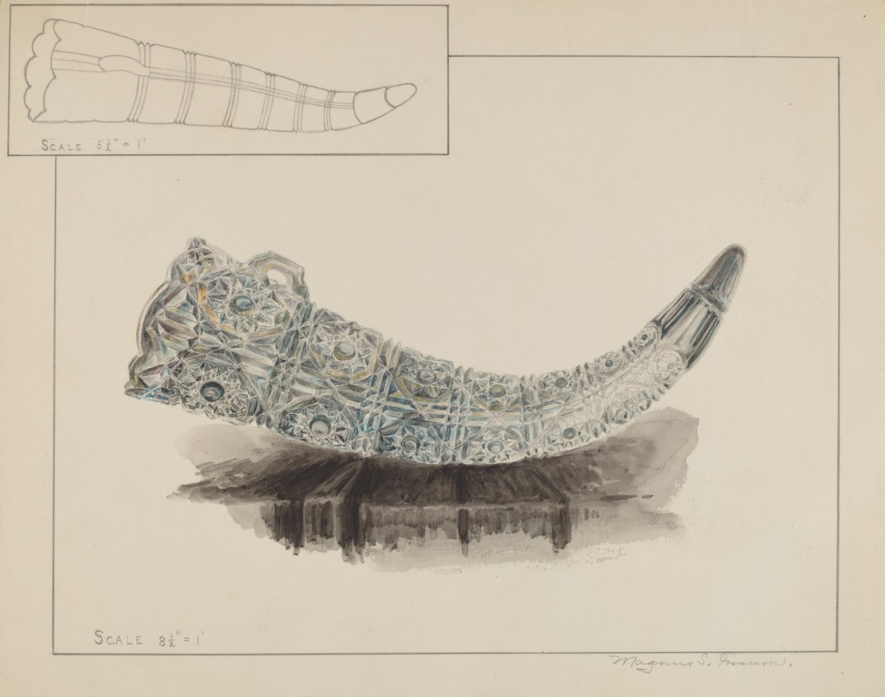 Glasblomstholder, ca. 1936. af Magnus S. Fossum