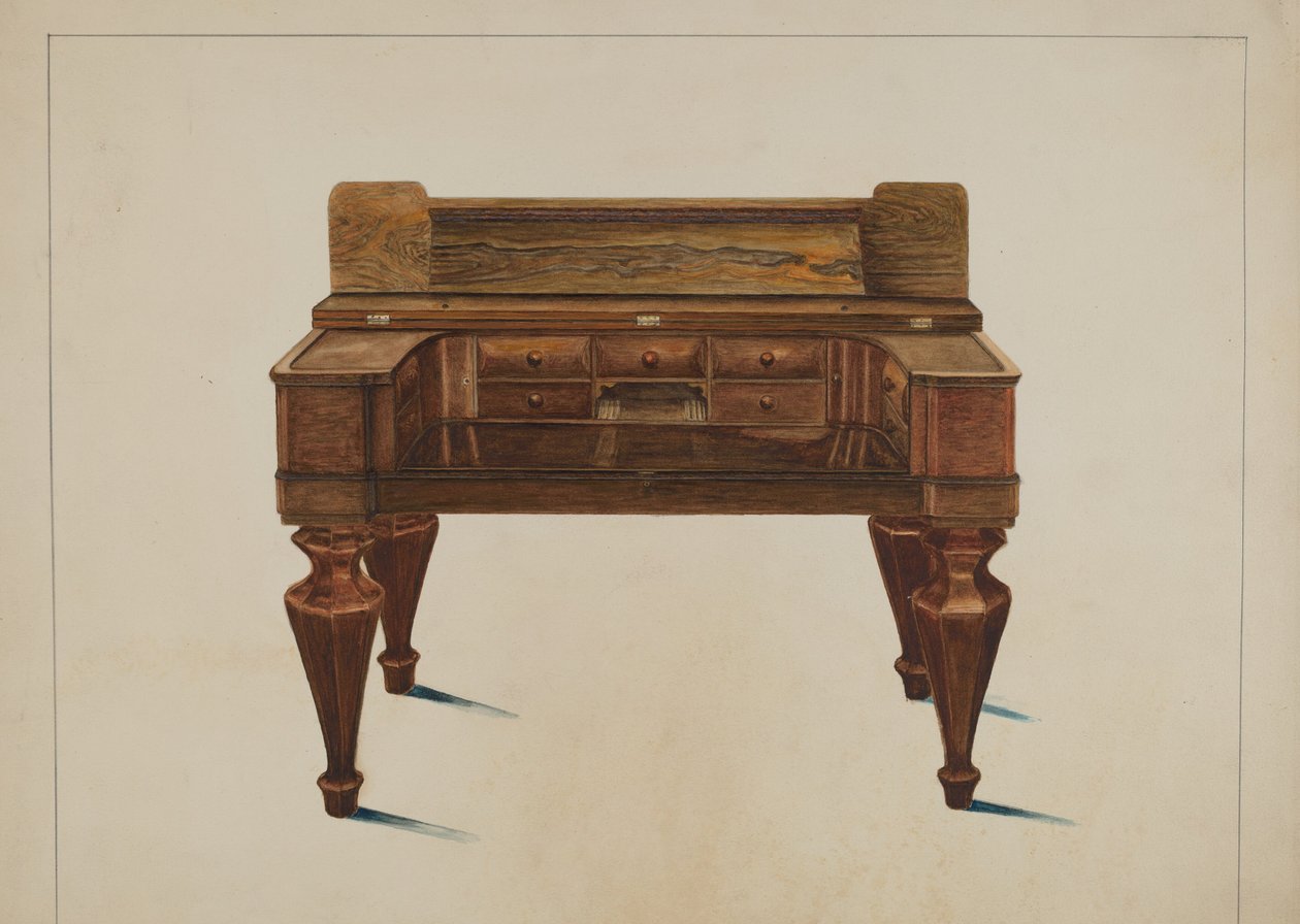 Melodeon omdannet til skrivebord, ca. 1937. af Magnus S. Fossum