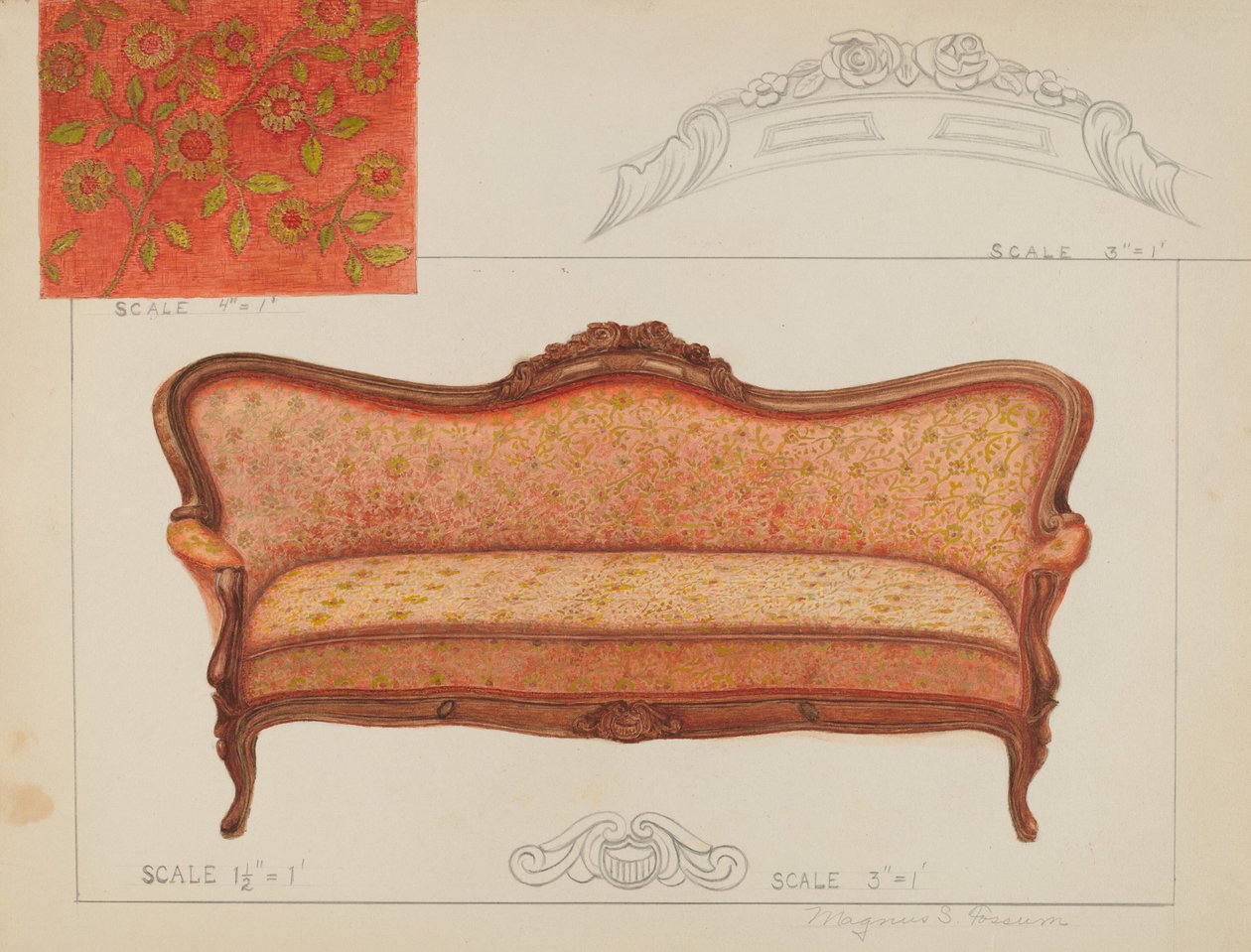 sofa, c. 1936. af Magnus S. Fossum