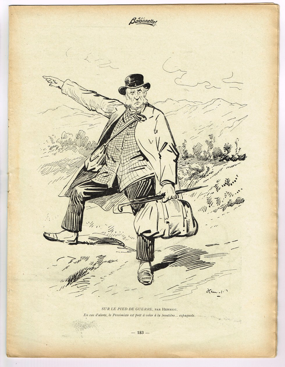 La Baionnette, satirisk i farver af Henri Maigrot