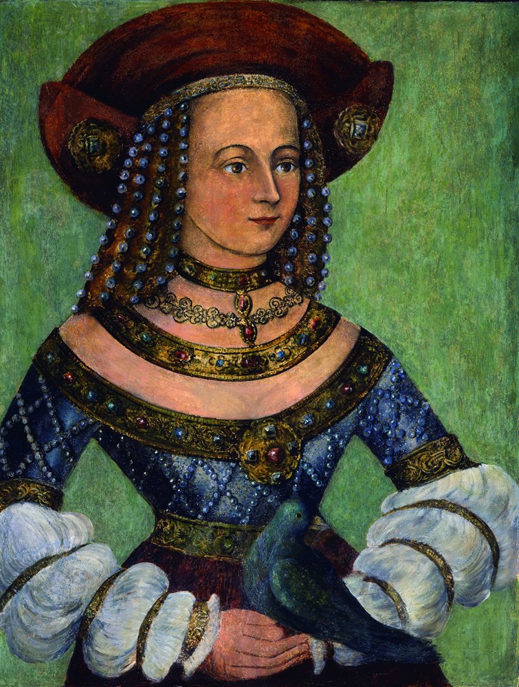 Portræt af Jadwiga Jagiellon. af Nicolaus Alexander Mair von Landshut