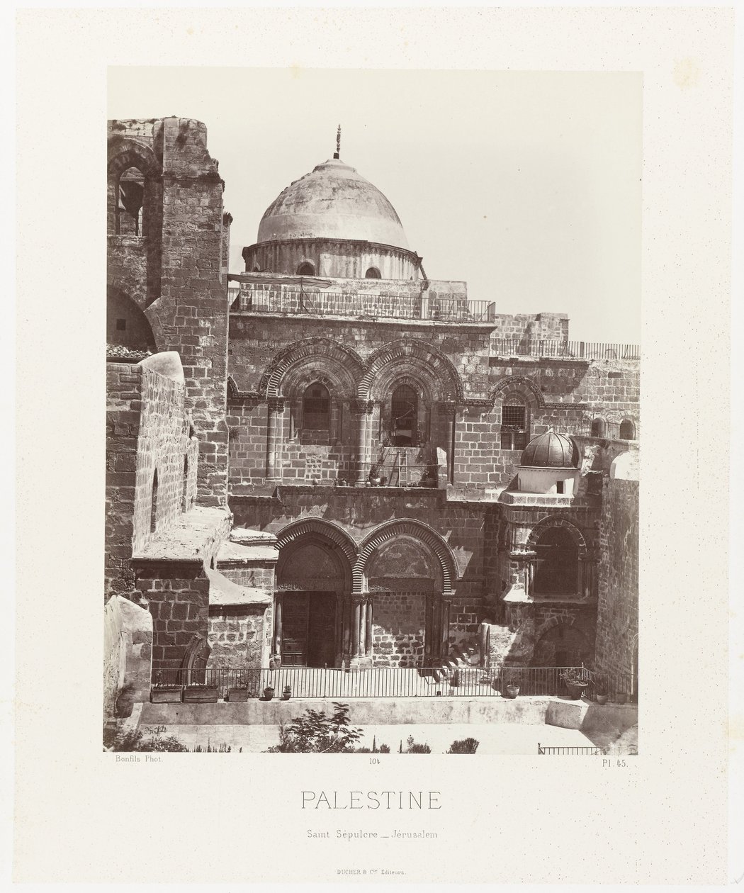Gezicht op de Saint Sepulcher Kerk i Jerusalem (Palæstina/Hellig Grav - Jerusalem) Gammel arkitektur: Egypten, Grækenland, Lilleasien: Fotoalbum (serietitel) af Maison Bonfils