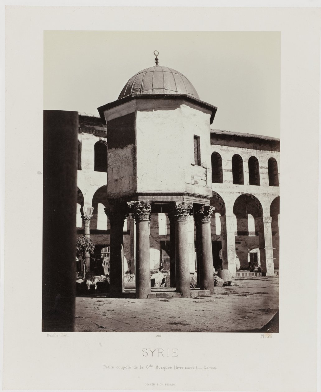 Se på de små koepel van de grote Moskee i Damaskus (Syrien/lille kuppel af den store moske (hellig bog) - Damaskus) Gammel arkitektur: Egypten, Grækenland, Lilleasien: Fotoalbum (serietitel) af Maison Bonfils