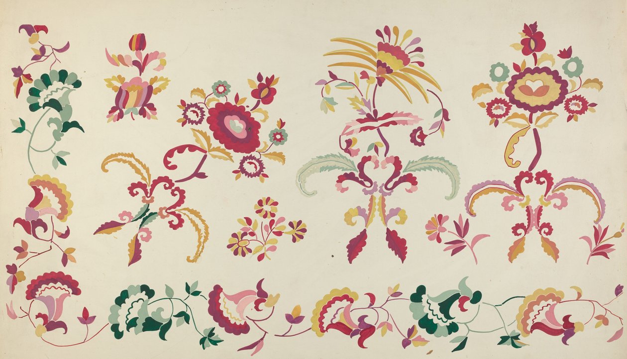 Broderi fra Sengetæppe af Majel G. Claflin