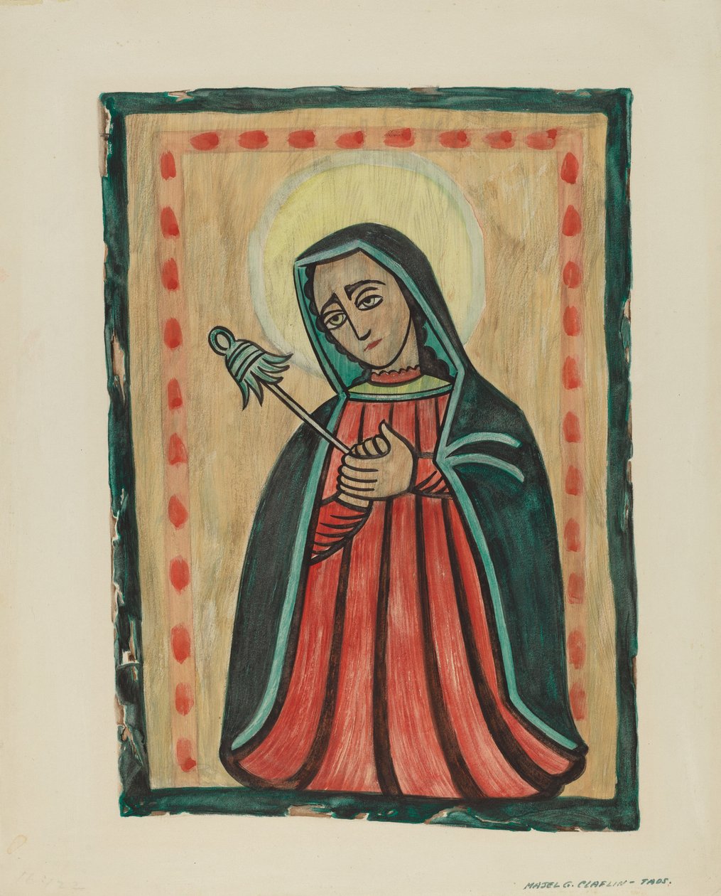 Altertavle - Vor Frue af sorger Nuestra Senora de los Siete Dolores, ca. 1938. af Majel G. Claflin