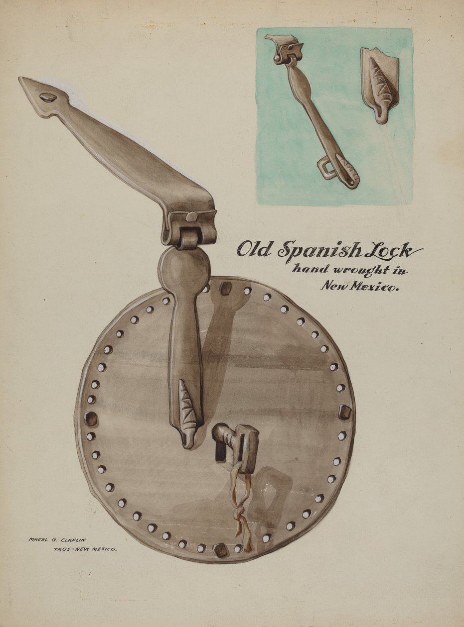 Spansk lås, ca. 1937. af Majel G. Claflin