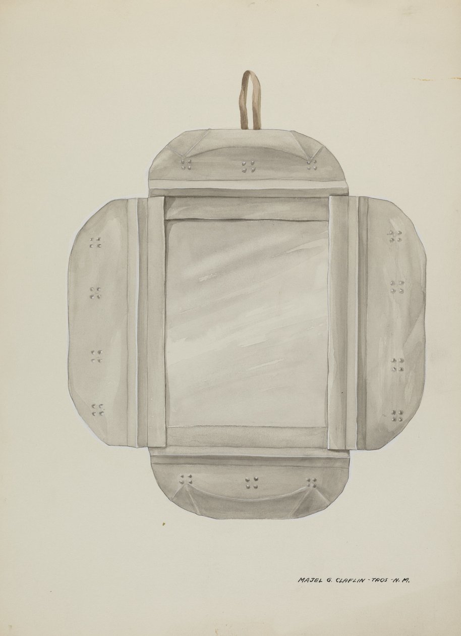 Spejlramme af blik, ca. 1937. af Majel G. Claflin